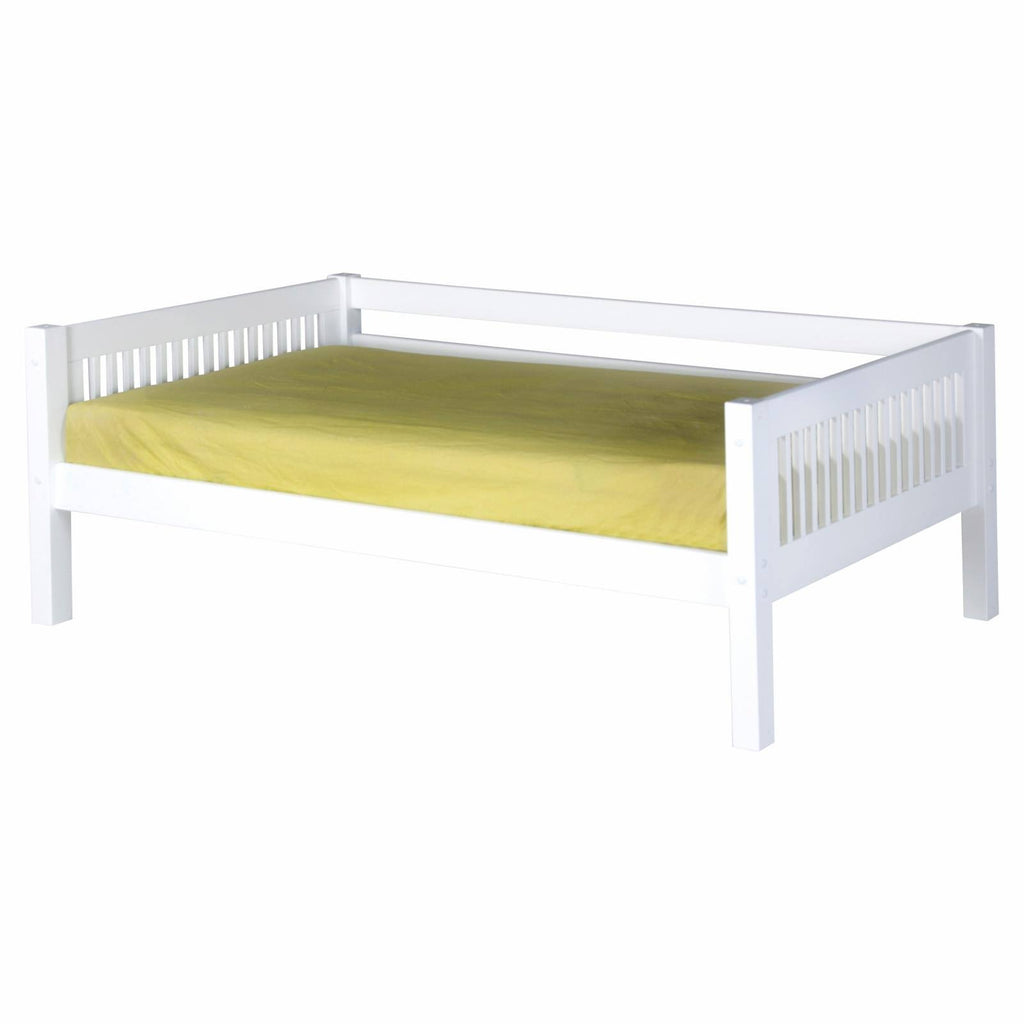 Day Bed with Front Guard Rail & Twin Trundle White Finish N703