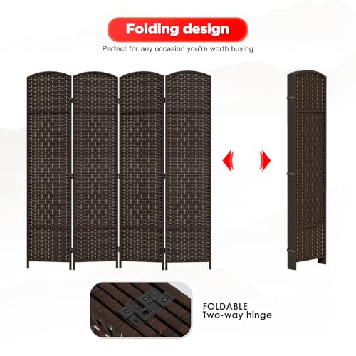Brown 4 Panel Wooden Folding Room Divider E3840