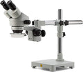 Professional Binocular Stereo Zoom Microscope, WF10X Eyepieces, 3.5X-90X Magnification, LED Ring Light, Boom Stand F1330