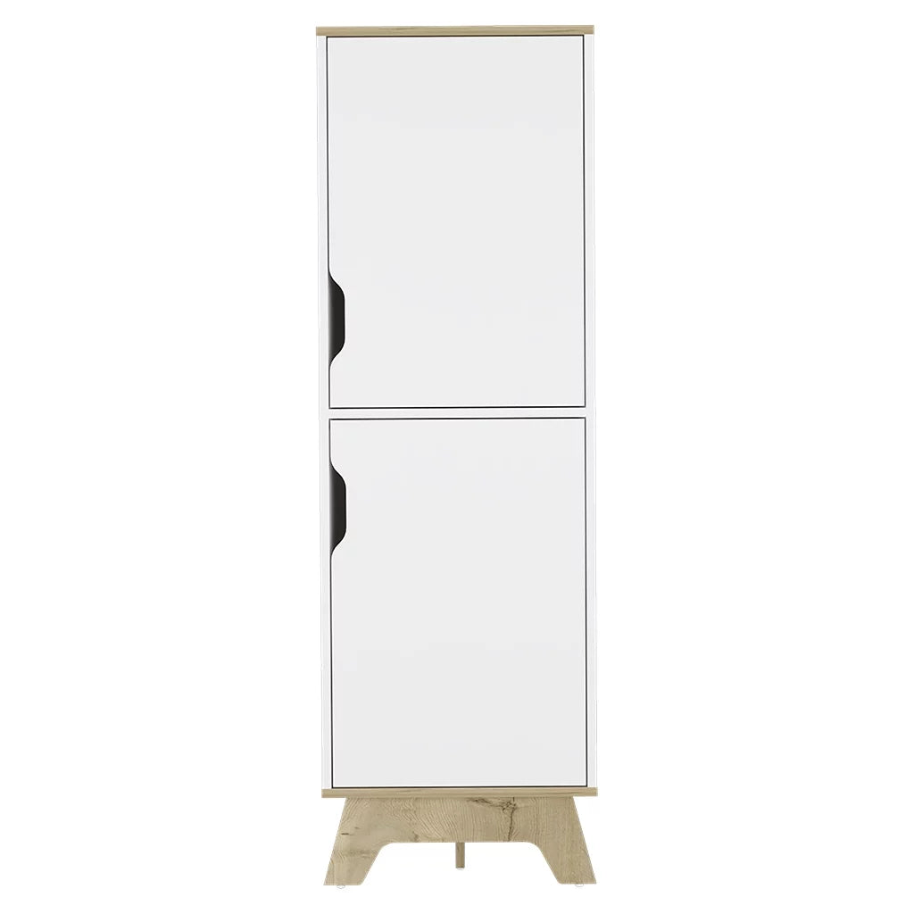 Light Oak White Four Shelves Two Doors Kitchen Pantry X3633