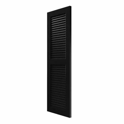 Black Exterior Composite Louvered Shutters Per Pair C496644