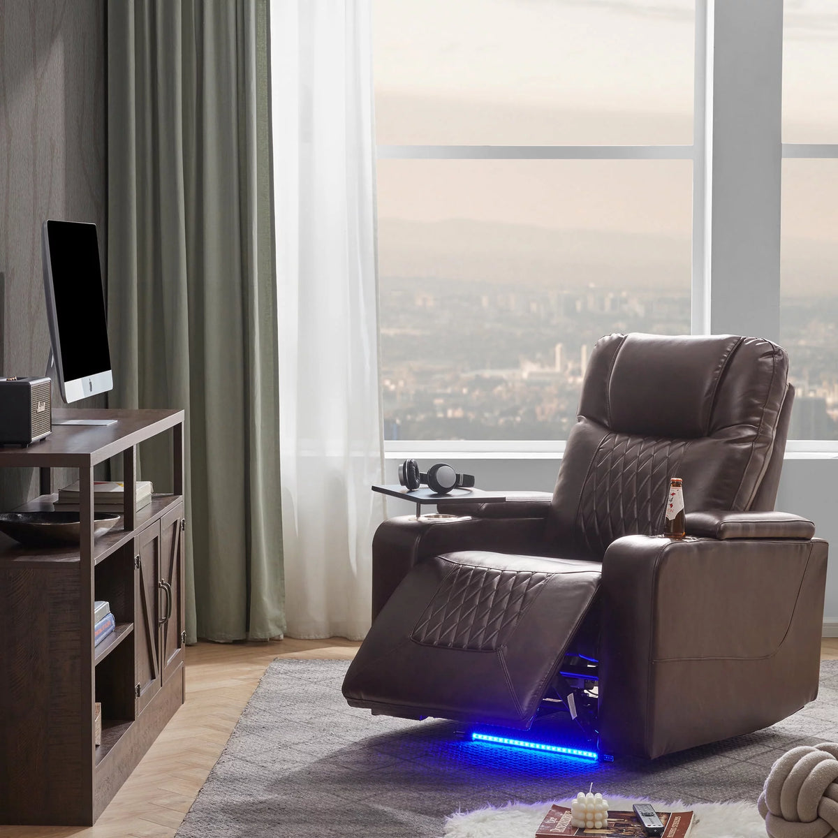 Power Motion Recliner with Cup Holders and USB Charge Port A2100