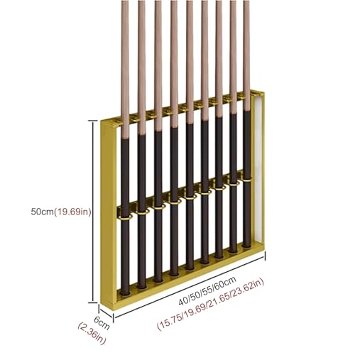 Wall Mount Metal Pool Cue Rack with Double Layer U-Shaped Slots C136058