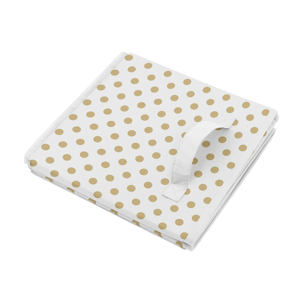 Watercolor Floral Gold Polka Dot Storage Fabric Toy Box F38162