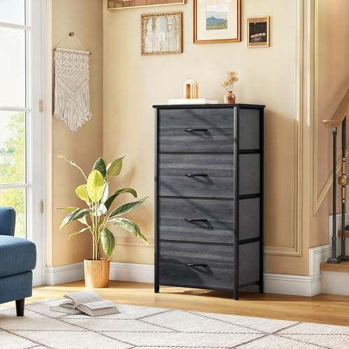 4 Drawer Fabric Dresser with Wooden Top K93132