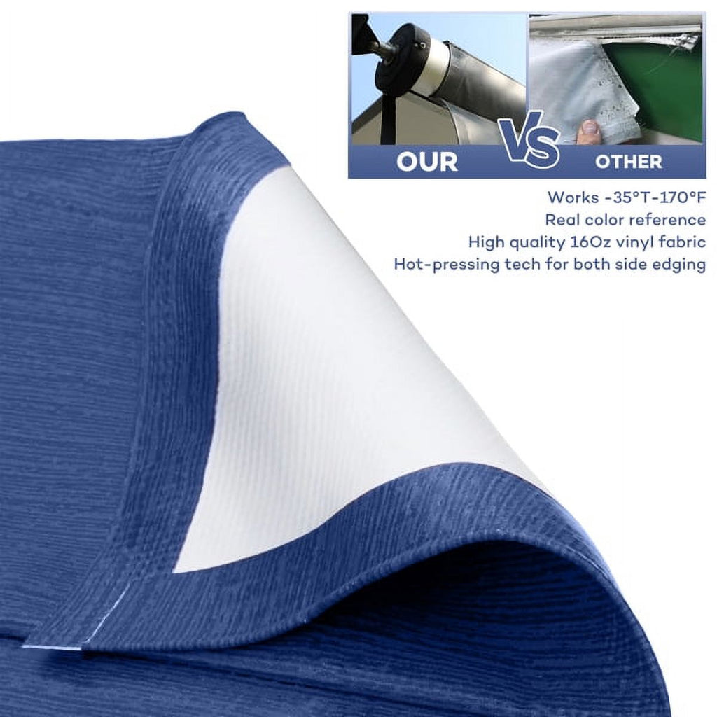 Blue Heavy Duty RV Awning Fabric Replacement 17' R113