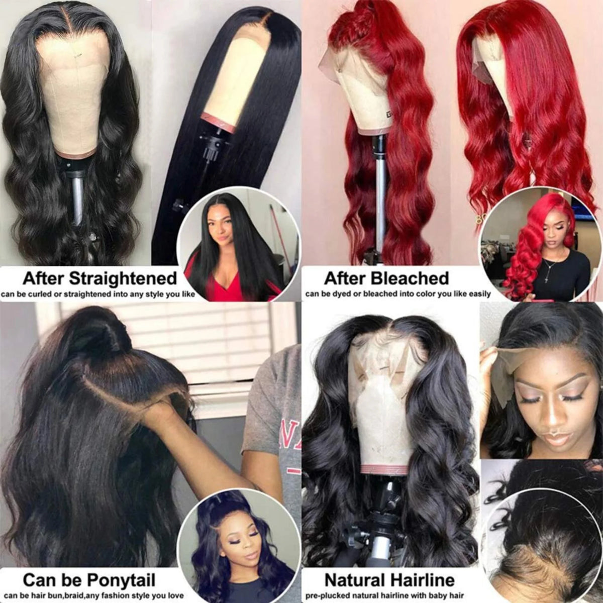 13×4 HD Front Lace Body Wave Human Hair Wig 180% Density Natural Color 26 inch R3615