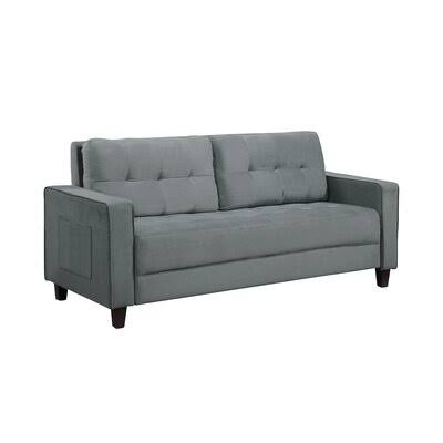 Gray Velvet Square Arm Sofa B752956