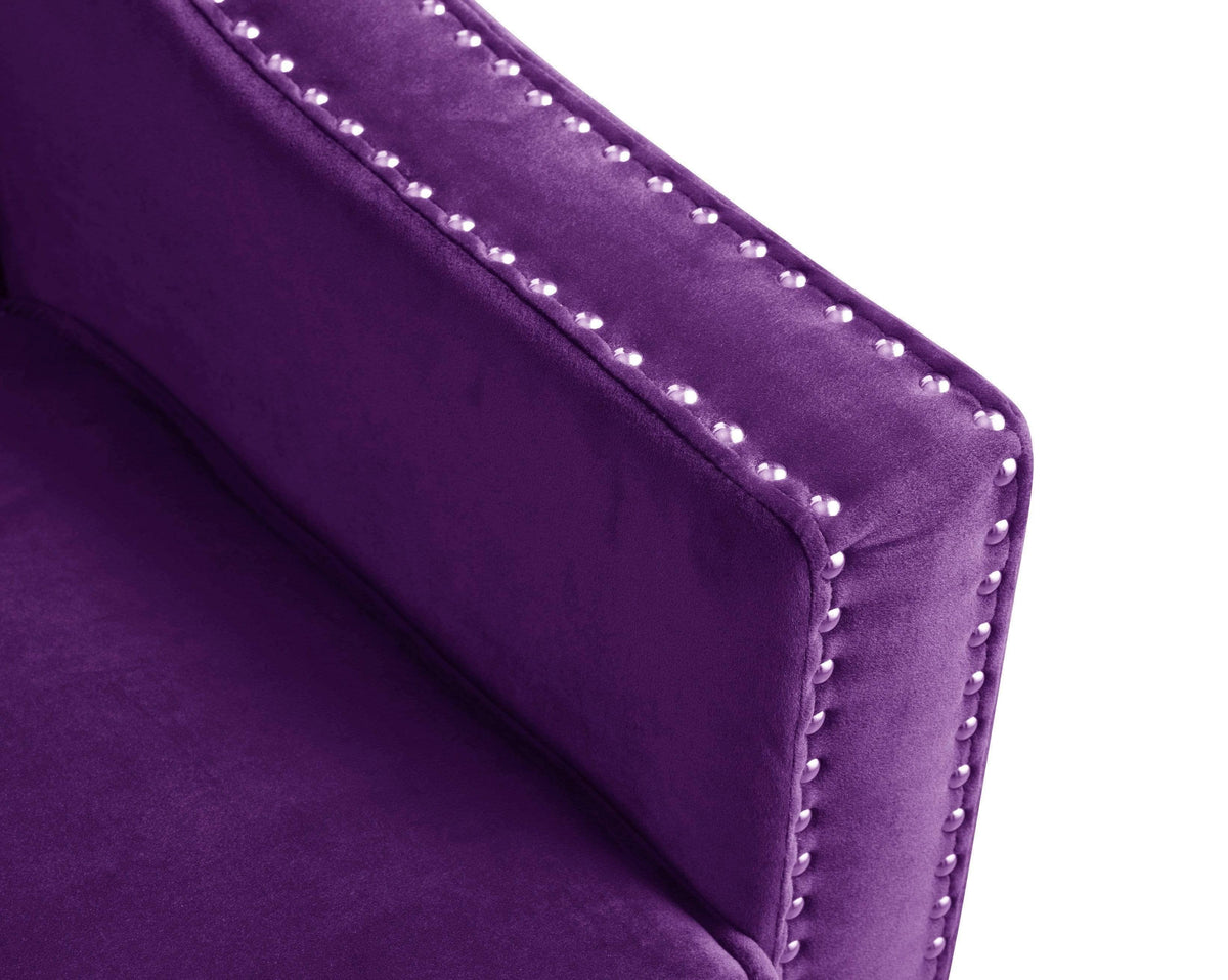 Espresso Finished Wood Legs Velvet Upholstered Swoop Arm Sofa X85724