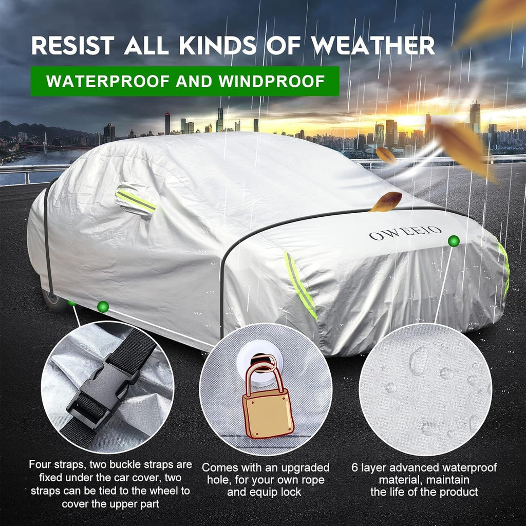 6 Layers Waterproof All Weather Car Cover with Zipper X56764