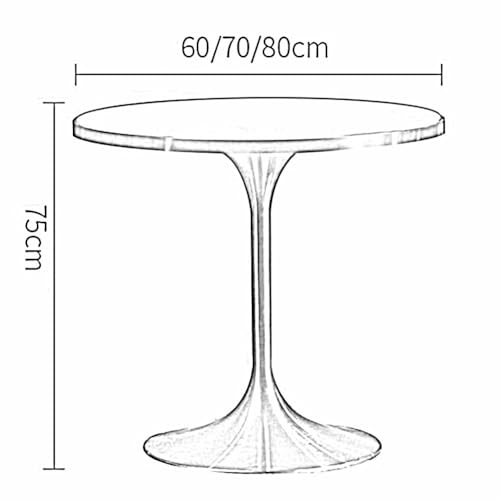 60/70/80cm Round Marble Dining Table with Metal Base H97548