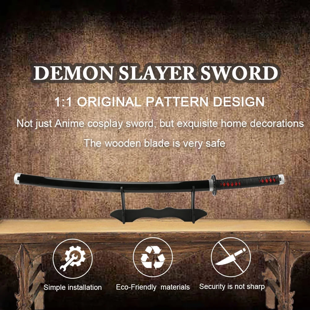 Bamboo 41 inches Cosplay Sword with Belt Holder Stand R19820