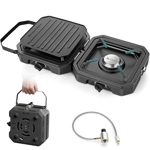 2 Burner Propane Camping Stove with Griddle & Grates Q971