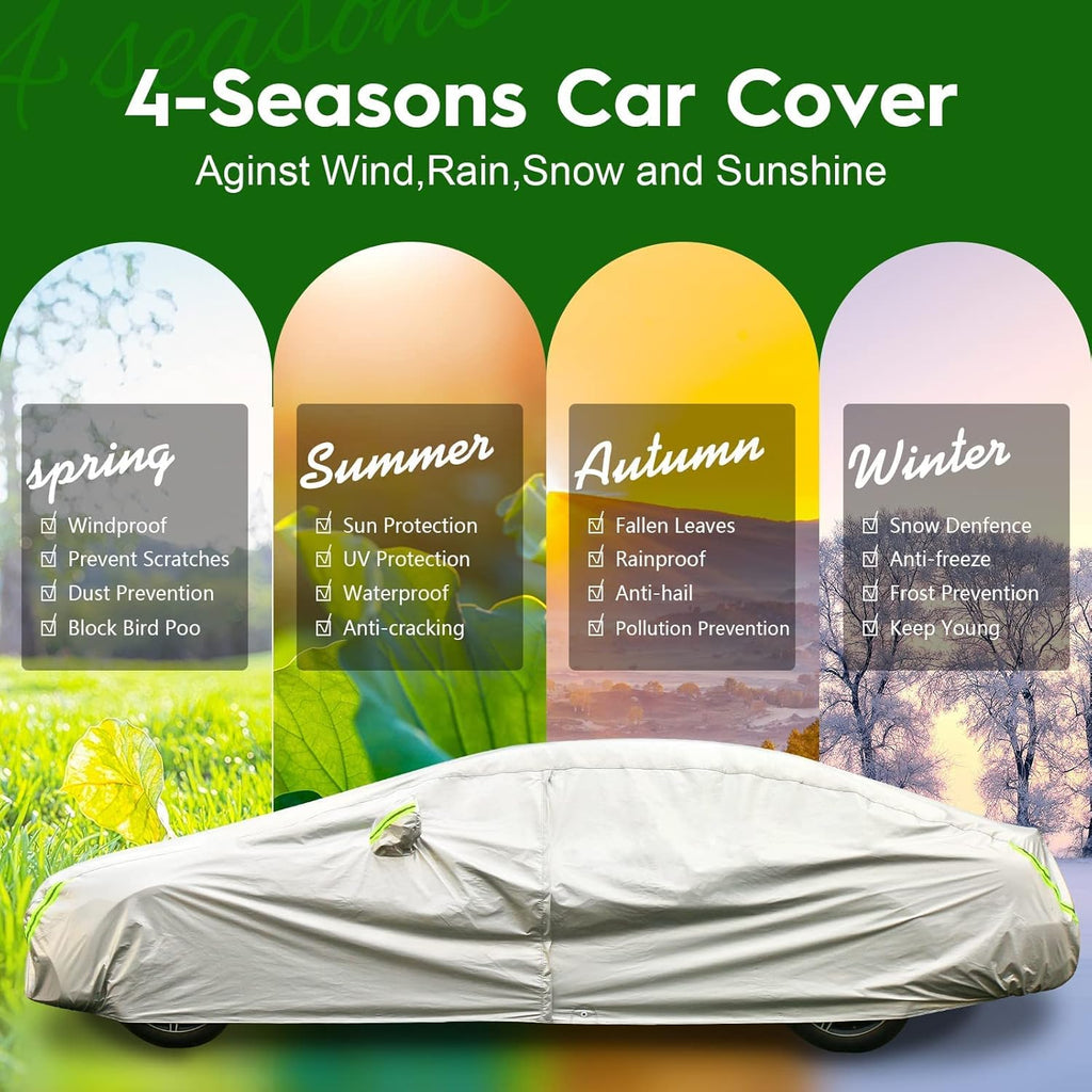 6 Layers Waterproof All Weather Car Cover with Zipper X56764