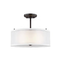 Brushed Nickel 2-Light LED Semi-Flush Mount N125