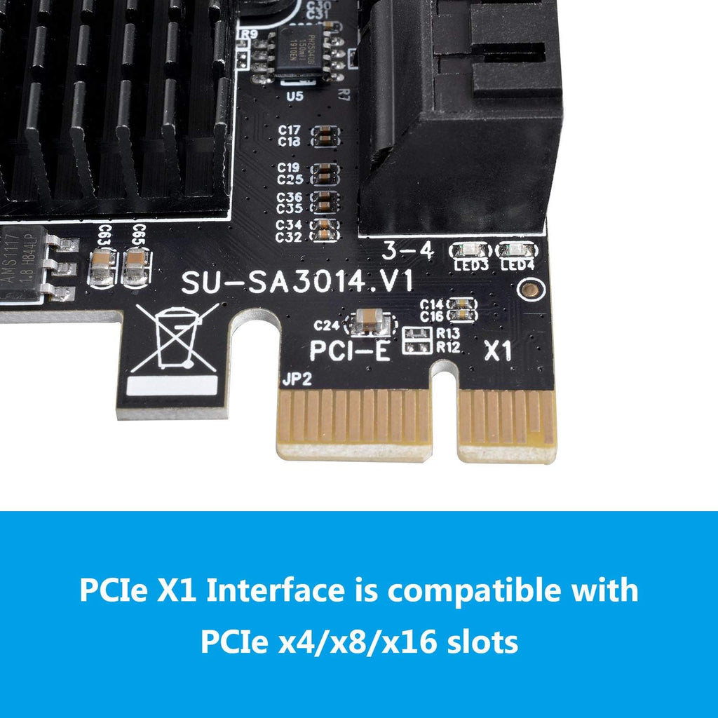 SATA Card 4 Port PCI Express Controller with Low Profile Bracket I26196