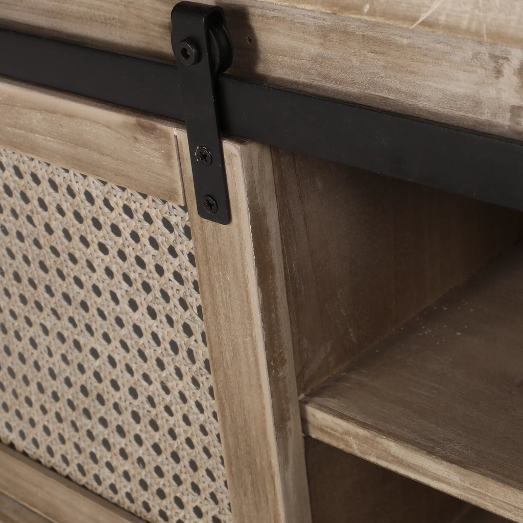 Rustic Storage Bench with Cushion P337