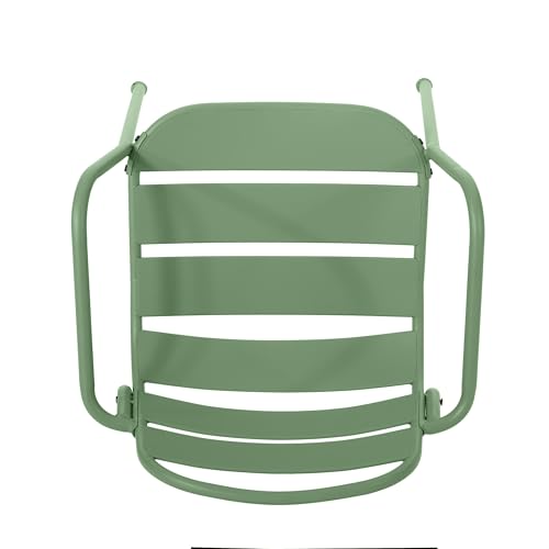 3-Piece Outdoor Bistro Set Iron Patio Furniture with 2 Chairs & Round Table Dark Green X291055