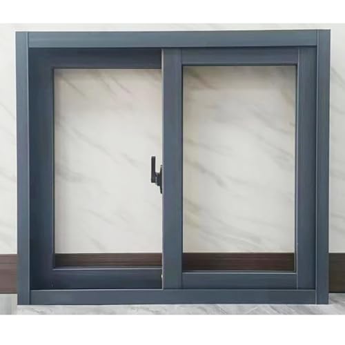 Small Horizontal Transom Sliding Door Windows, Double Slide Aluminum Alloy Frame Window, L 40cm~W 40cm P310764