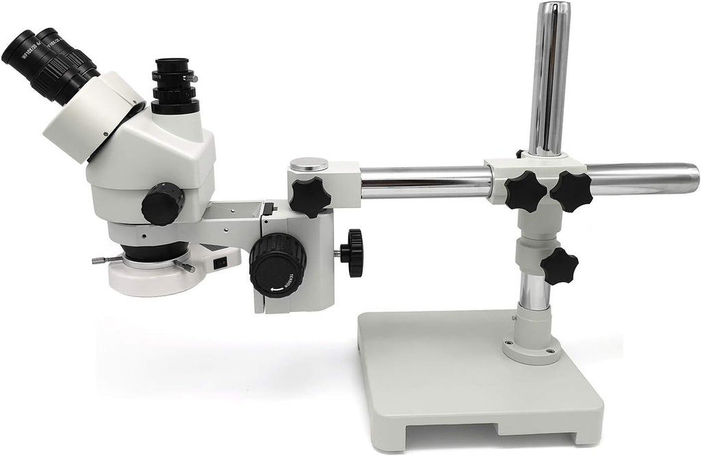 Professional Binocular Stereo Zoom Microscope, WF10X Eyepieces, 3.5X-90X Magnification, LED Ring Light, Boom Stand F1330