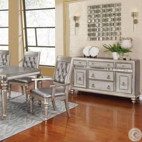 Metallic Platinum Arm Chair Set of 2 O47009