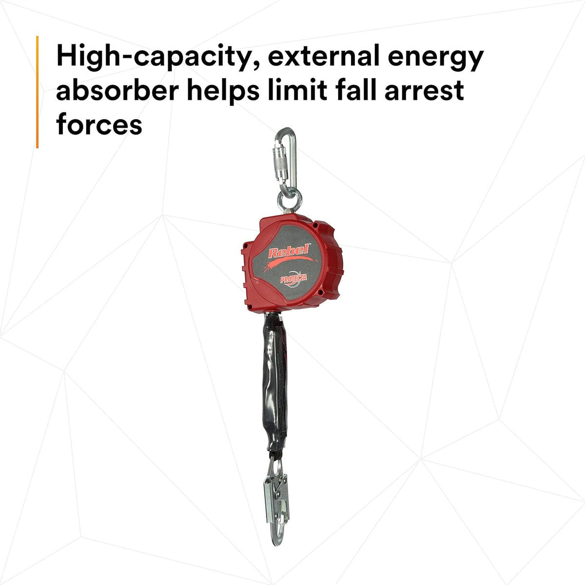 20' Single Leg Self-Retracting Polyester Web Lifeline with Steel Snap Hook L3005