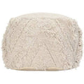 Natural 18-inch Cotton Pouf Ottoman J311