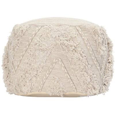 Natural 18-inch Cotton Pouf Ottoman J311