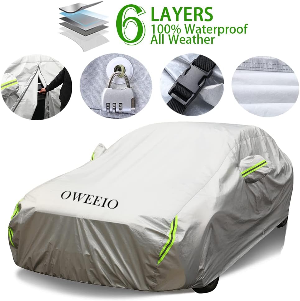 6 Layers Waterproof All Weather Car Cover with Zipper X56764