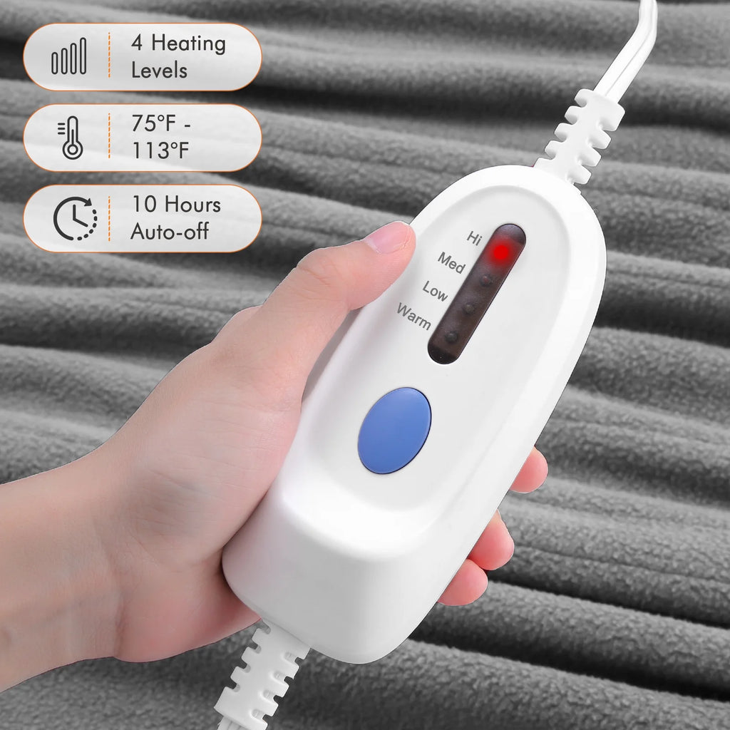 Electric Heated Blanket Full Size Gray Q506525