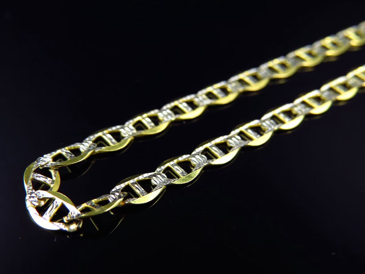 Yellow Gold Mariner Link Chain 16"-28" O514