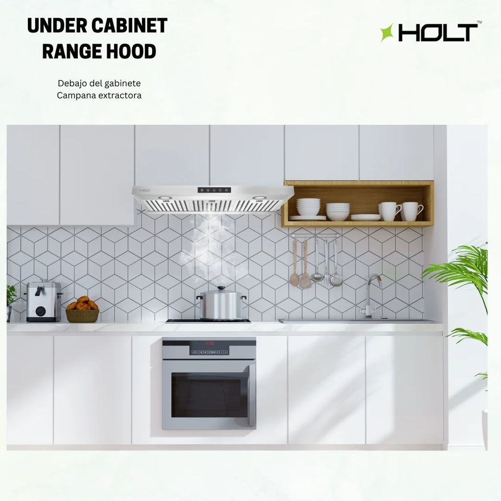 Stainless Steel 30 inch Under Cabinet Range Hood Fan with 3 Speed Soft Touch Control Panel W567