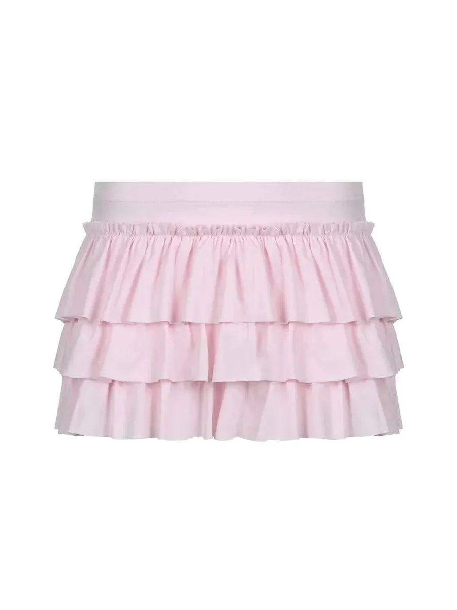 Pink Ruffled Mini Skort Q432657