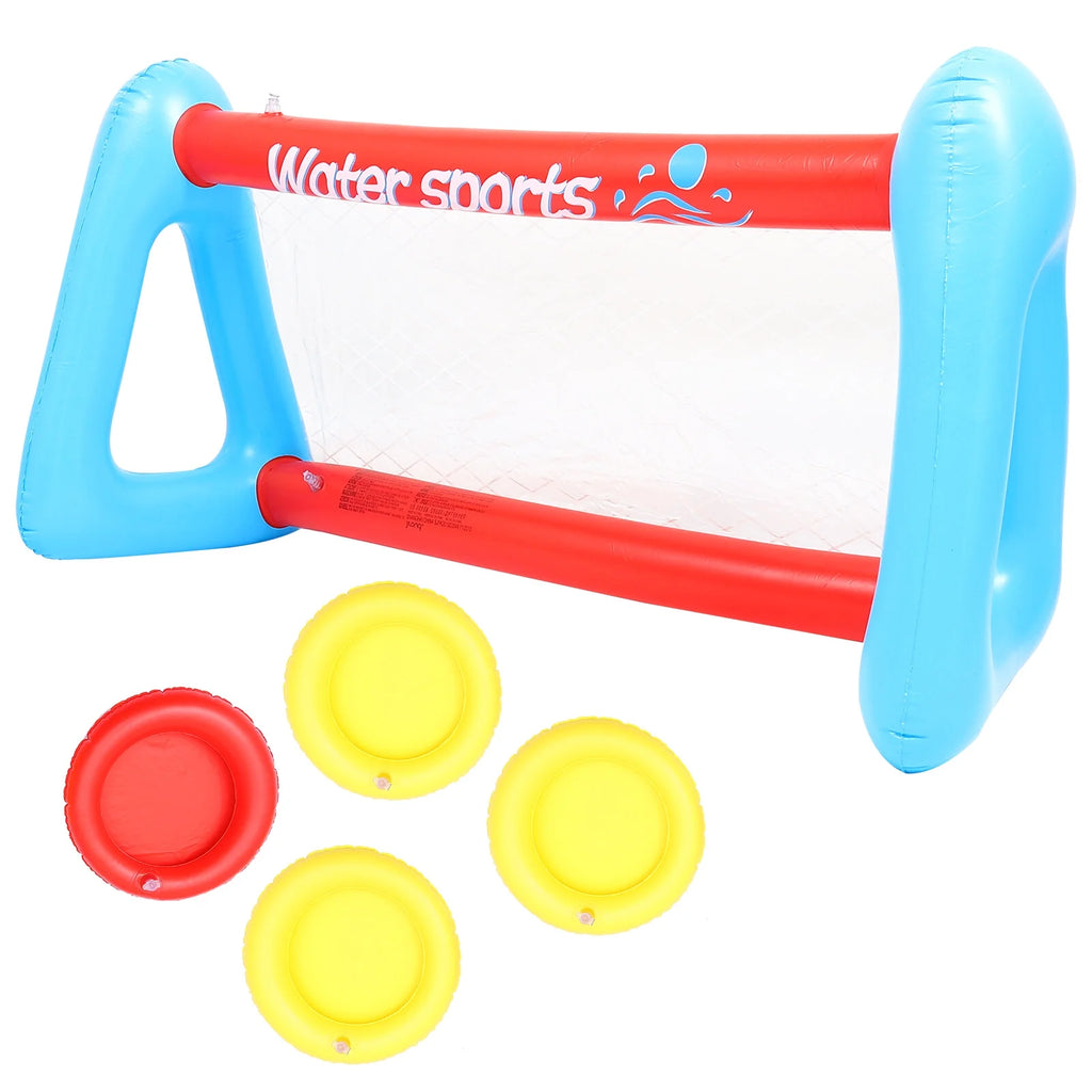 Inflatable Pool Float Set with Volleyball Net and Volleyballs Q103