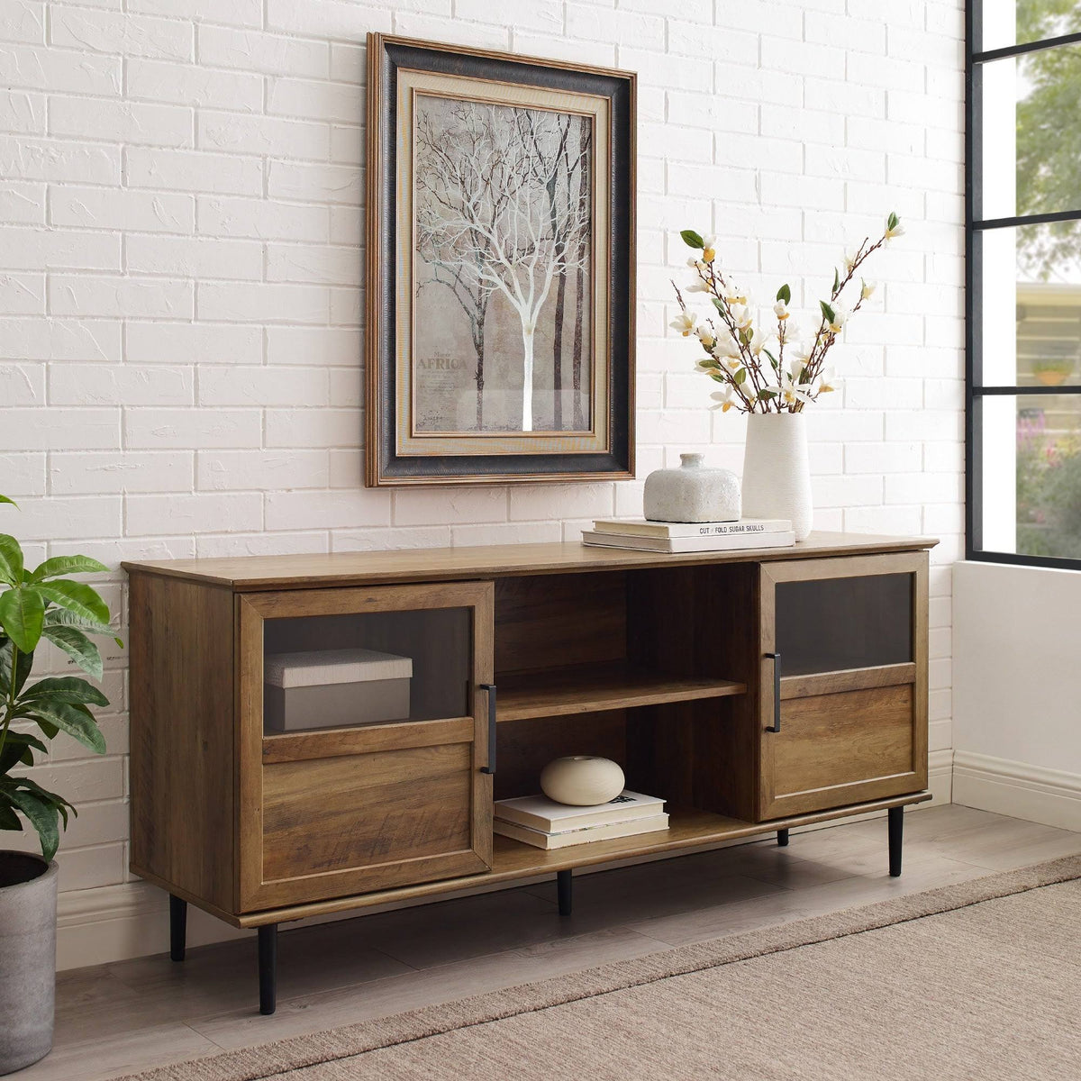 Reclaimed Barnwood 2-Door TV Console B803