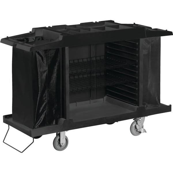 Black Plastic Housekeeping Cart J833