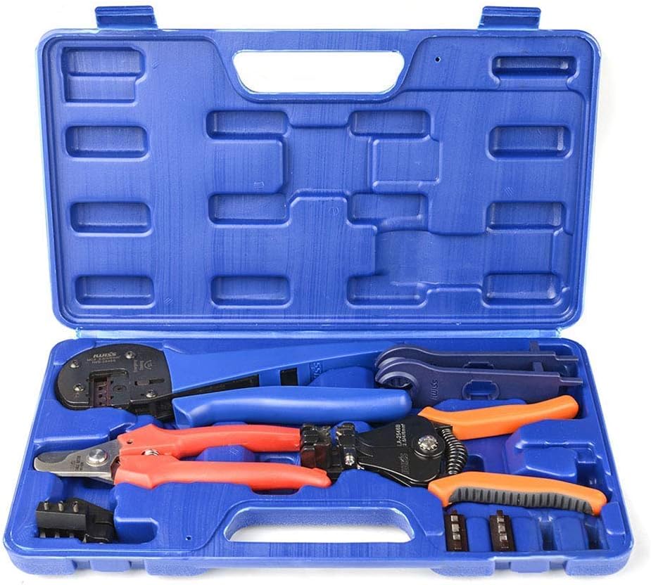 Solar Crimping Tool Kit with Wire Cutter, Wire Stripper and Solar Connector Spanners Pack of 2 T212495