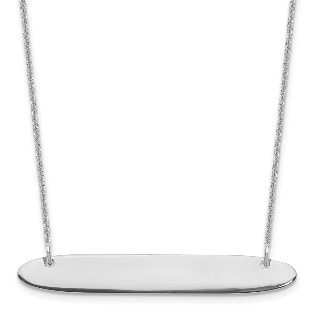 14k White Gold Oblong Bar Necklace N339991