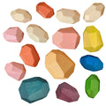 Wooden Stone Building Block Stacking Game Rainbow Toy Q5412