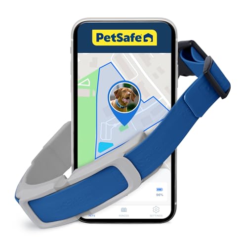 GPS Dog Collar with App, Waterproof Rechargeable (Blue, Grey) C539888