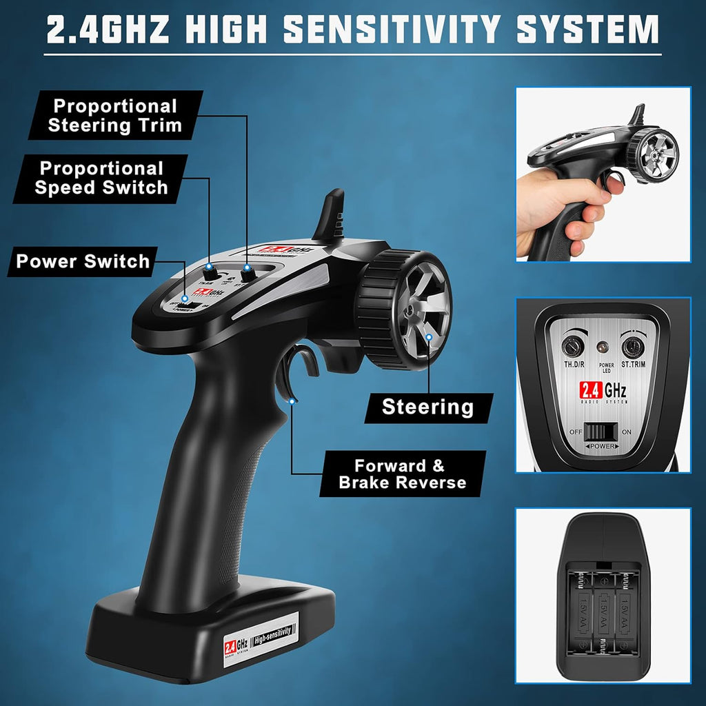 1:14 Scale 4WD High Speed RC Monster Truck with Headlight and Two Rechargeable Batteries Q540792