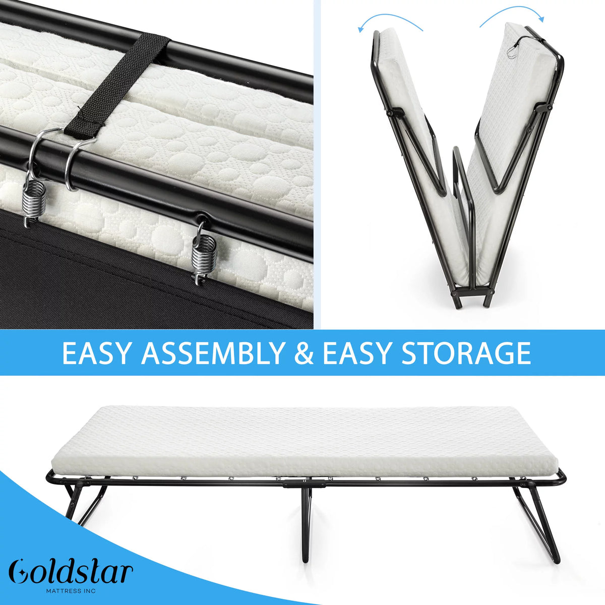 Black Twin Steel Folding Bed G382122