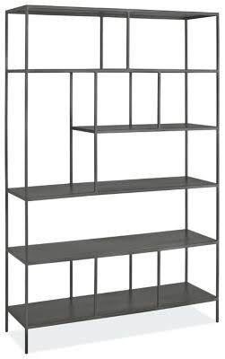 Modern Foshay Bookcase in Recycled Natural Steel Black I825518