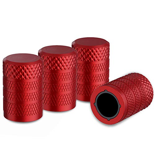 Black Anodized Aluminum Tire Valve Stem Caps, 4 pcs S43469