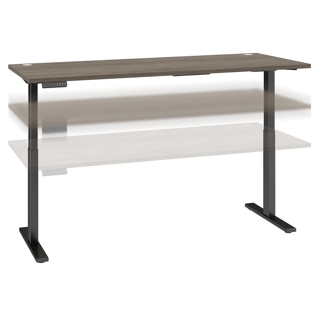 72W x 30D Adjustable Desk in Modern Hickory R855659