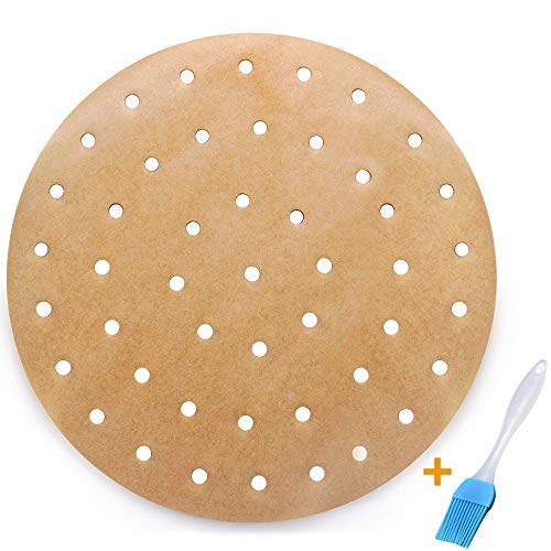 100pcs Non-stick Perforated Parchment Paper Air Fryer Liners R714