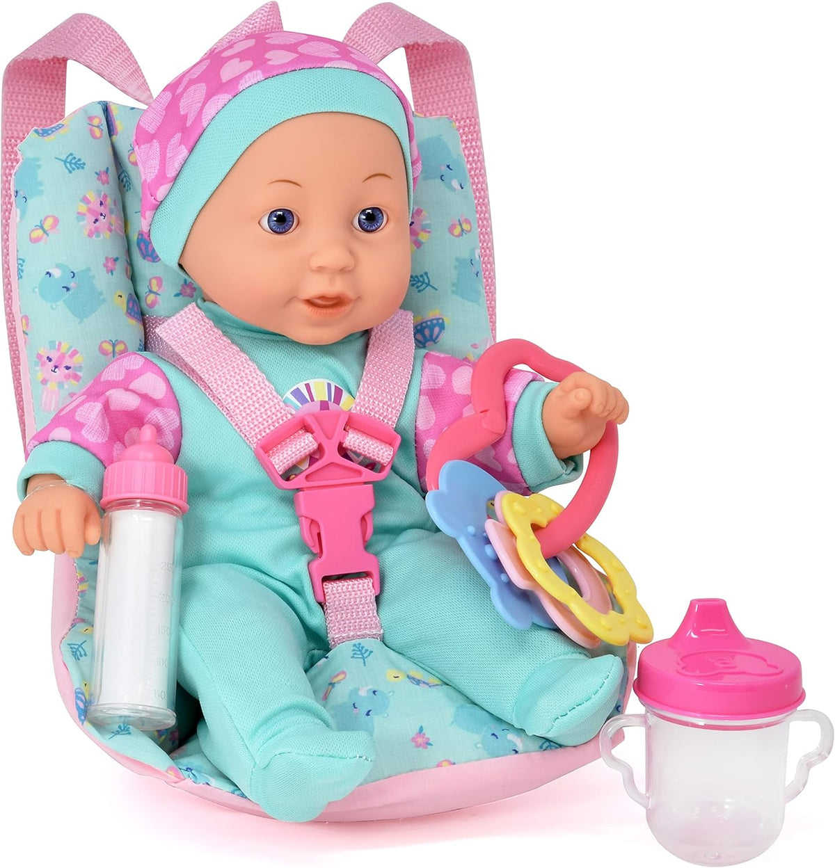12 Inch Soft Body Black Baby Doll Travel Set with Booster Seat Carrier Z121