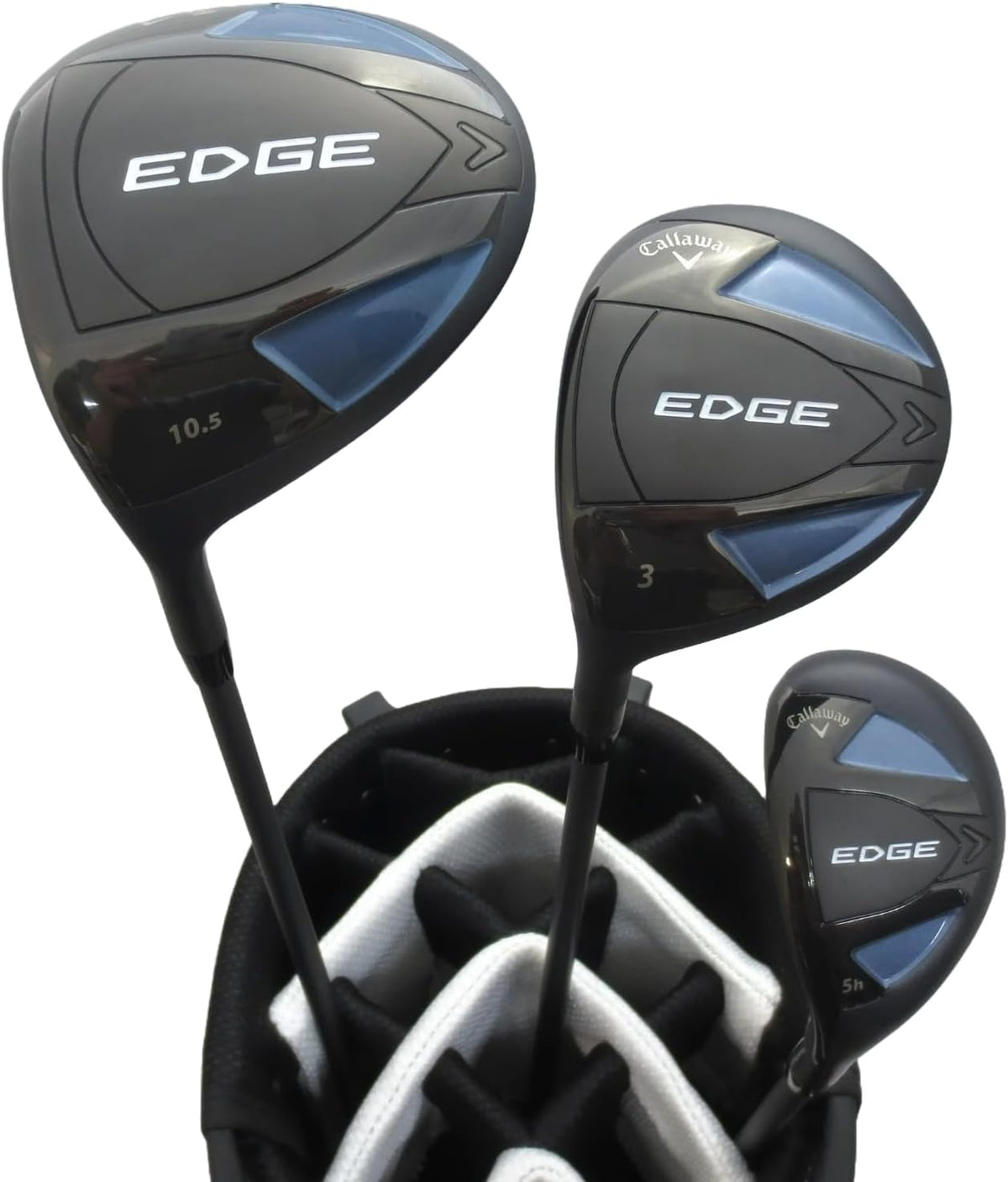 Complete Golf Set Driver Wood Hybrid Irons Putter Right Handed Regular Flex Black White Blue U78725