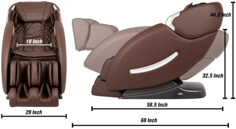 Brown Full Body L-Track Massage Chair with 2 Step Zero Gravity L79805