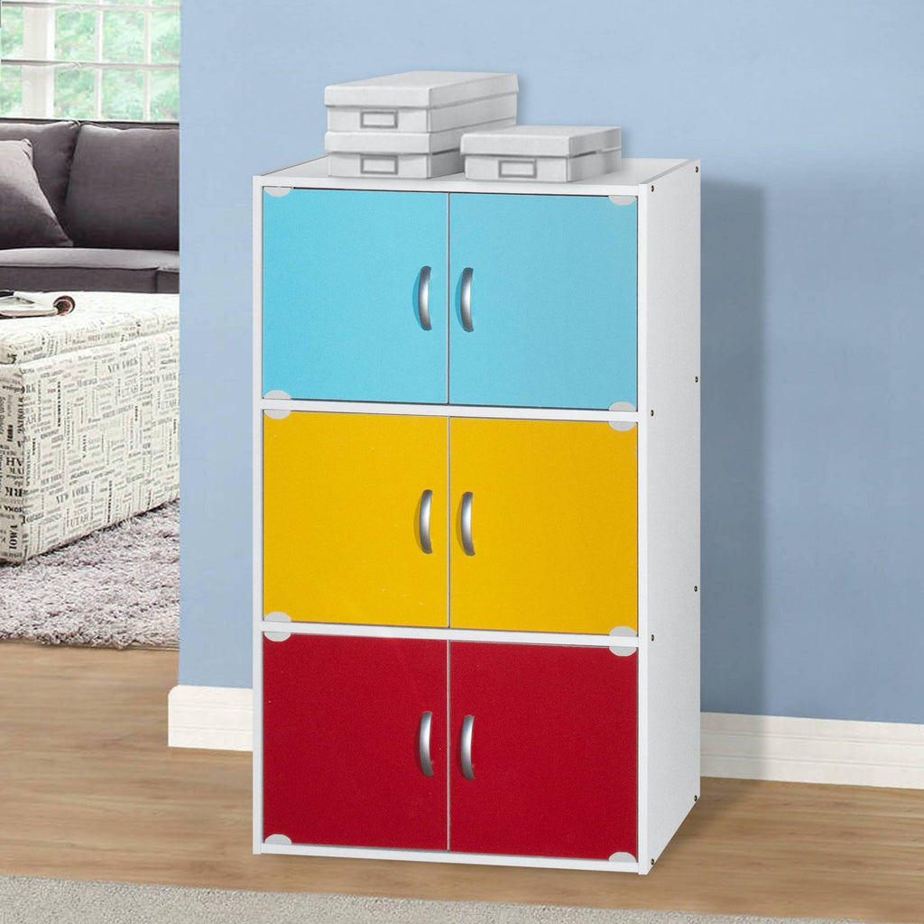 Rainbow 3-Shelf 6-Door Multipurpose Cabinet P674